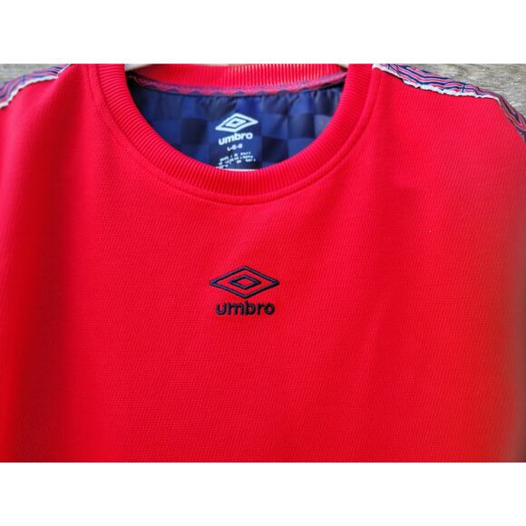 Umbro Mens Long Sleeve Sweater Shirt Logo Sz. Large Red - Picture 4 of 5